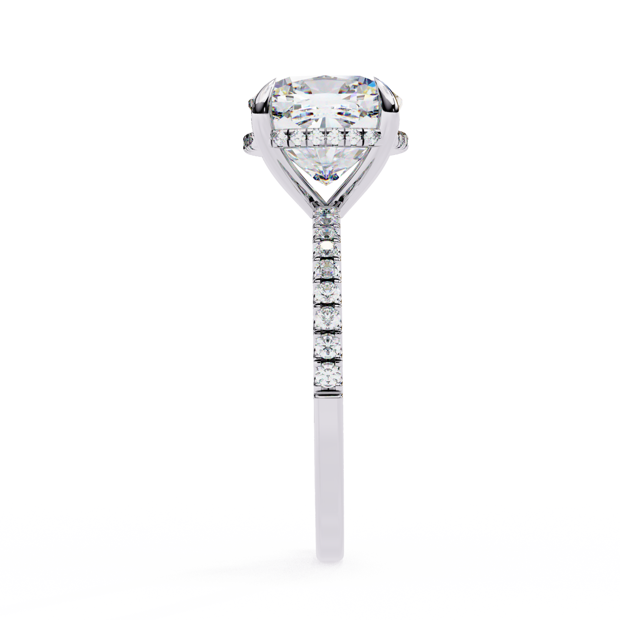 Solitairekart 3.53ct Cushion Square Cut Natural Diamond Ring - H Color, VS1 Clarity
